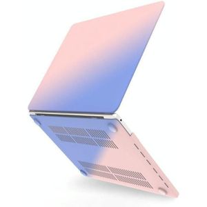 Hollow Style Cream Style Laptop Plastic Protective Case For MacBook Air 13 A2179 & A2337(Rose Pink Matching Tranquil Blue)