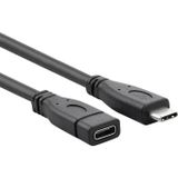 USB 3.1 Type-C / USB-C Mannelijk naar Type-C / USB-C Female Gen2 Adapterkabel  Lengte: 50cm