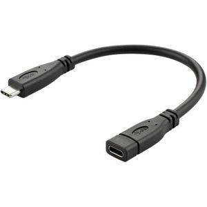 USB 3.1 Type-C / USB-C Mannelijk naar Type-C / USB-C Female Gen2 Adapterkabel  Lengte: 50cm