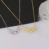 2 PCS Frosted Transfer Bead Clavicle Chain Necklace(Platinum)