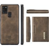 For Samsung Galaxy A21s DG.MING M2 Series 3-Fold Multi Card Bag + Magnetic Back Cover Shockproof Case with Wallet & Holder Function(Coffee)