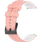 Voor Huawei horlogeknoppen 22 mm voetbalpatroon tweekleurige siliconen horlogeband (roze + wit)