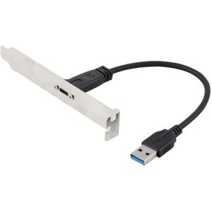 20cm paneel beugel Header USB-C / Type-C Female naar USB 3.0 mannelijke uitbreiding draad Connector kabel snoer
