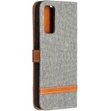 Voor Samsung Galaxy S20 FE 5G / S20 Lite Kleur Bijpassende Denim Textuur Horizontale Flip Lederen case met Holder & Card Slots & Wallet & Lanyard(Grijs)