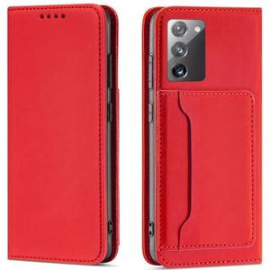 Voor Samsung Galaxy S20 FE Strong Magnetism Liquid Feel Horizontal Flip Leather Case met Holder & Card Slots & Wallet(Red)