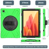 Voor Samsung Galaxy Tab A7 10.4 2020 T500 / T505 Schokbestendige kleurrijke siliconen + pc-beschermhoes met houder  schouderriem  handriem en screenprotector (groen)