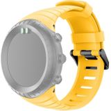 Voor Suunto Core serie vierkant stalen gesp siliconen TPU horloge Bands(Yellow)