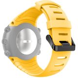 Voor Suunto Core serie vierkant stalen gesp siliconen TPU horloge Bands(Yellow)