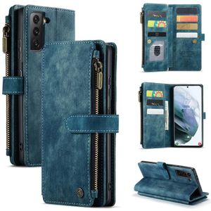 Voor Samsung Galaxy S21 FE CASEME-C30 PU + TPU Multifunctionele Horizontale Flip Leren Case met Houder & Card Slot & Portemonnee & Rits Pocket