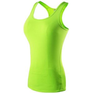 Tight Training Yoga Running Fitness Quick Dry Sports Vest (Kleur: Fluorescerende Groene Maat:XXL)