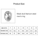 Europa en Amerika stijl Punk Gothic Rock masker schedel mannen Titanium staal Ring  US maat: 8  Diameter: 18 2 mm  omtrek: 57 mm