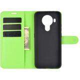 Voor Nokia 5.4 Litchi textuur horizontale flip beschermhoes met houder & kaart slots & portemonnee (groen)