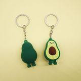 10 stuks leuke fruit sieraden zachte siliconen cartoon antropomorfe avocado sleutelhanger