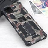 Voor Samsung Galaxy A22 5G Camouflage Armor Shockproof TPU + PC Magnetische Beschermhoes met Houder (Leger Groen)