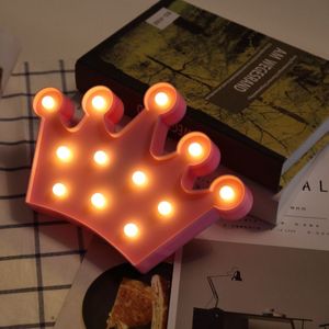 Creatieve kroon vorm Warm wit LED decoratie Light  2 x AA batterijen aangedreven partij Festival tabel bruiloft Lamp nachtlampje (roze)