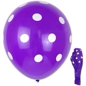 100 stks FY-10280 12 Inch DOT Party Decoratieve Ballon Wedding Scene Regeling Latex Ballon (Purple White Dot)