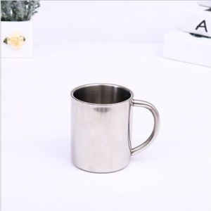 Dubbele muur RVS koffiemok draagbare Termo Cup reizen tuimelaar koffie kruik melk thee bier cups dubbele kantoor water mokken (220ML)