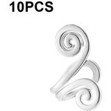 10 PCS eenvoudige vinger op metalen oorclip (02 zilver 0400)