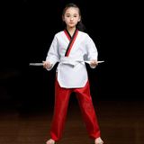 Taekwondokleding Kind Volwassen Katoen Mannen En Vrouwen Taekwondo Trainingsuniformen  Maat: 180 (Pinoscience Rode Broek)