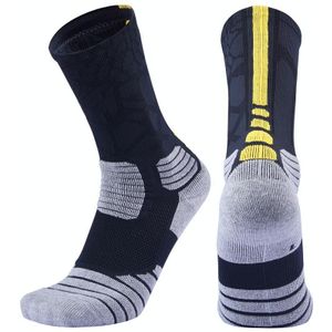 2 paar lengte buis basketbal sokken boksen roller schaatsen rijden sport sokken  maat: L 39-42 yards (zwart geel)
