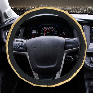Universele auto plating bamboe knoop lederen Steering Wheel cover  diameter: 38cm (goud)