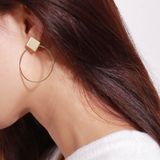 Simple Style Fashion oorbellen vrouwen Square ronde geometrische hangende Earrings(Gold)