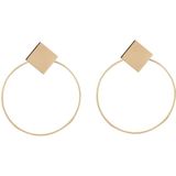 Simple Style Fashion oorbellen vrouwen Square ronde geometrische hangende Earrings(Gold)