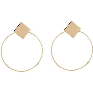 Simple Style Fashion oorbellen vrouwen Square ronde geometrische hangende Earrings(Gold)