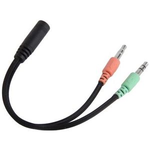 3.5 mm Jack Microphone + Earphone kabel voor iPhone 5 / iPhone 4 & 4S / 3 g / 3G / iPad 4 / iPad mini 1 / 2 / 3 / nieuwe iPad / iPad 2 / iTouch / MP3  lengte: 17cm