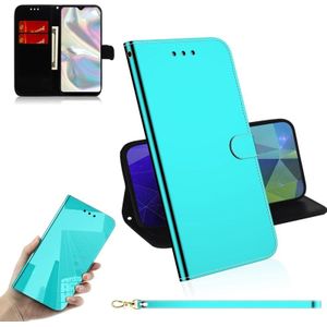 Voor Galaxy A70e Lmitated Mirror Surface Horizontal Flip Leather Case met Holder & Card Slots & Wallet & Lanyard(Mint Green)