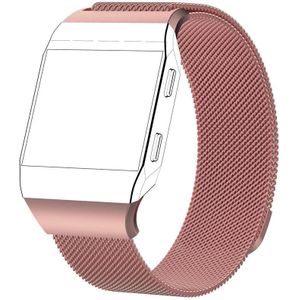 Voor Fitbit Ionic Milanese Horlogeband GROOTTE: 20.6X2.2cm(Rose Pink)