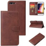 Calf Texture Buckle Horizontal Flip Leather Case with Holder & Card Slots & Wallet For iPhone 8 Plus & 7 Plus(Brown)