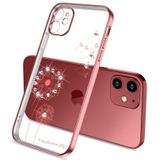 Ultradunne Electroplating Paardebloempatroon Beschermhoes voor iPhone 12 Mini (Rose Gold)