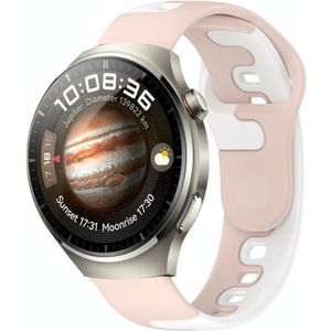 Voor Huawei Watch 4 Pro 22 mm dubbele kleur siliconen horlogeband (roze + wit)