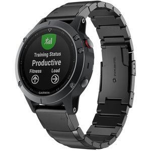 Quick demontage stalen polsband horlogeband voor Garmin fenix 5X (zwart)