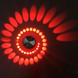 3W moderne interieur creatieve spiraal ronde wand lamp voor Club  KTV  gang  gangpad  achtergrond wanddecoratie lamp verzonken in (rood licht)