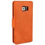 Frosted structuur horizontaal Flip lederen hoesje met opbergruimte voor pinpassen & portemonnee & houder voor Samsung Galaxy S6 Edge(Oranje)