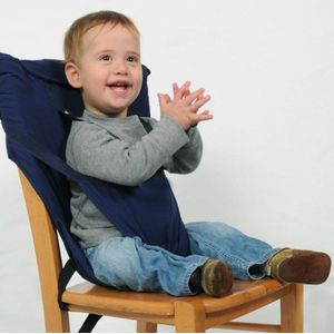 Baby draagbare stoel Kids stoel reizen opvouwbare wasbaar baby eetkamerstoel cover veiligheidsgordel (blauw)