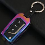 Een auto van de stijl ronde Buckle sleutel Shell zink legering auto keten Shell auto sleutel Shell hoes sleutelhanger voor Toyota  willekeurige kleur levering