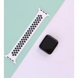 Elastic Siliconen Watchband Voor Apple Watch Series 6 & SE & 5 & 4 40mm / 3 & 2 & 1 38mm  Lengte:135mm(Zwart Wit)