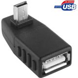 Mini USB mannetje naar USB 2.0 A vrouwtje Adapter met 90 graden hoek