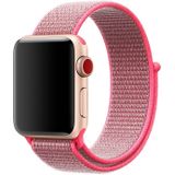 Eenvoudige mode nylon horlogebandje voor Apple Watch serie & 40mm/3 & 2 & 1 38mm  met Magic stick (roze licht)