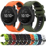 Voor Garmin Tactix Delta 26 mm tweekleurige sport siliconen horlogeband (middernachtblauw + wit)