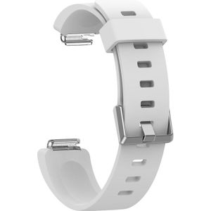 Voor Fitbit Inspire / Inspire HR Glossy Surface Siliconen Vervangende Polsband horlogeband  Grootte: S (Wit)