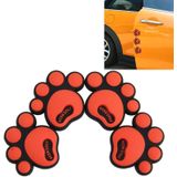 4-delige hond voetafdruk vorm Cartoon stijl PVC auto Auto Bescherming anti-kras deur Guard decoratieve Sticker (rood)