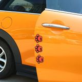 4-delige hond voetafdruk vorm Cartoon stijl PVC auto Auto Bescherming anti-kras deur Guard decoratieve Sticker (rood)