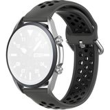 Voor Galaxy Watch 3 45mm Siliconen Sport Two-tone Strap  Grootte: 22mm (Coal Black)