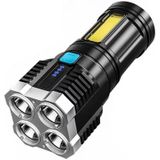 S03 4 x SMD 3030 + COB sterke lichte USB-oplaadbare LED-zaklamp