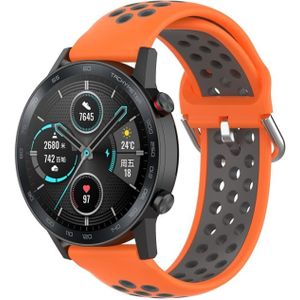 Voor Huawei Honor Magic Watch 2 46mm 22mm Clasp Two Color Sport Polsband Watchband (Oranje + Grijs)