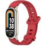 Voor Xiaomi Mi Band 8 Mijobs Flat Hole ademende siliconen horlogeband (rood + licht goud)